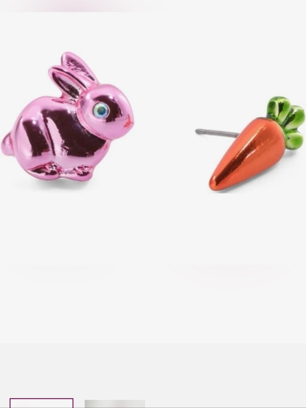 Betsey Johnson Mismatched Bunny & Carrot Stud Earrings NWT/NIB